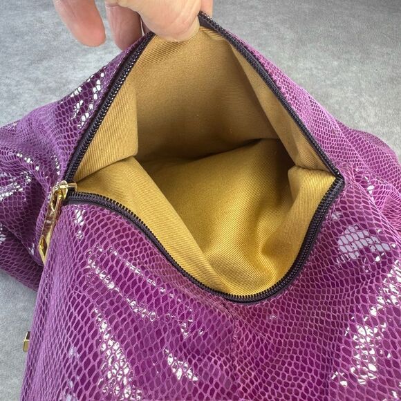 Tiffany & Fred Purple Embossed Hobo Bag - Picture 11 of 13